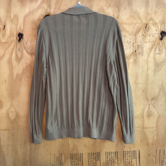 Express Knit Collared Pullover Sweater Tan Beige Sz L 100% Cotton - Picture 2 of 4